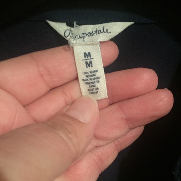 Aeropostale Collarless Casual Button down Shirt - Picture 3 of 5